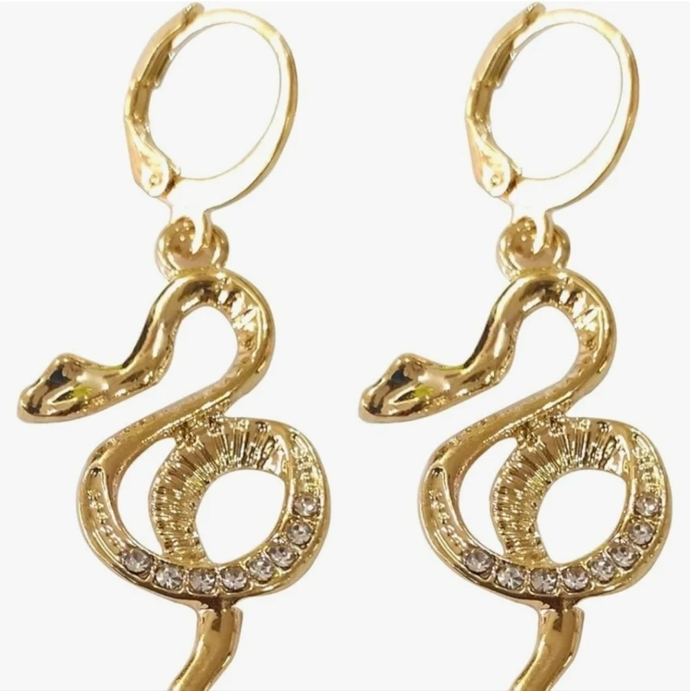 Women’s Jewelry Adorable Elegant Cute Sneaky Gold Snake Long Dangle Earrings
